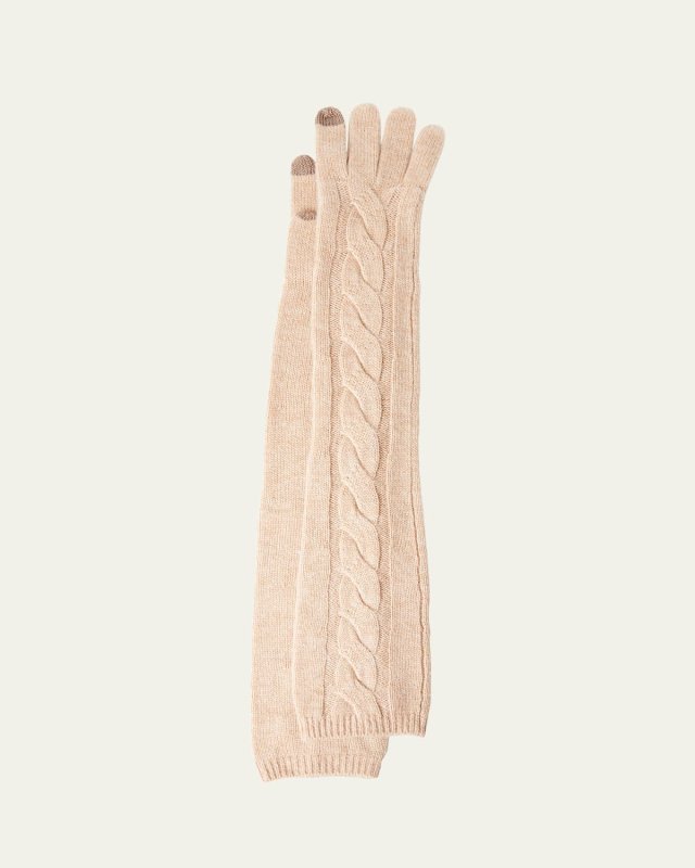 Coraline Cable Knit Cashmere-Blend Gloves
